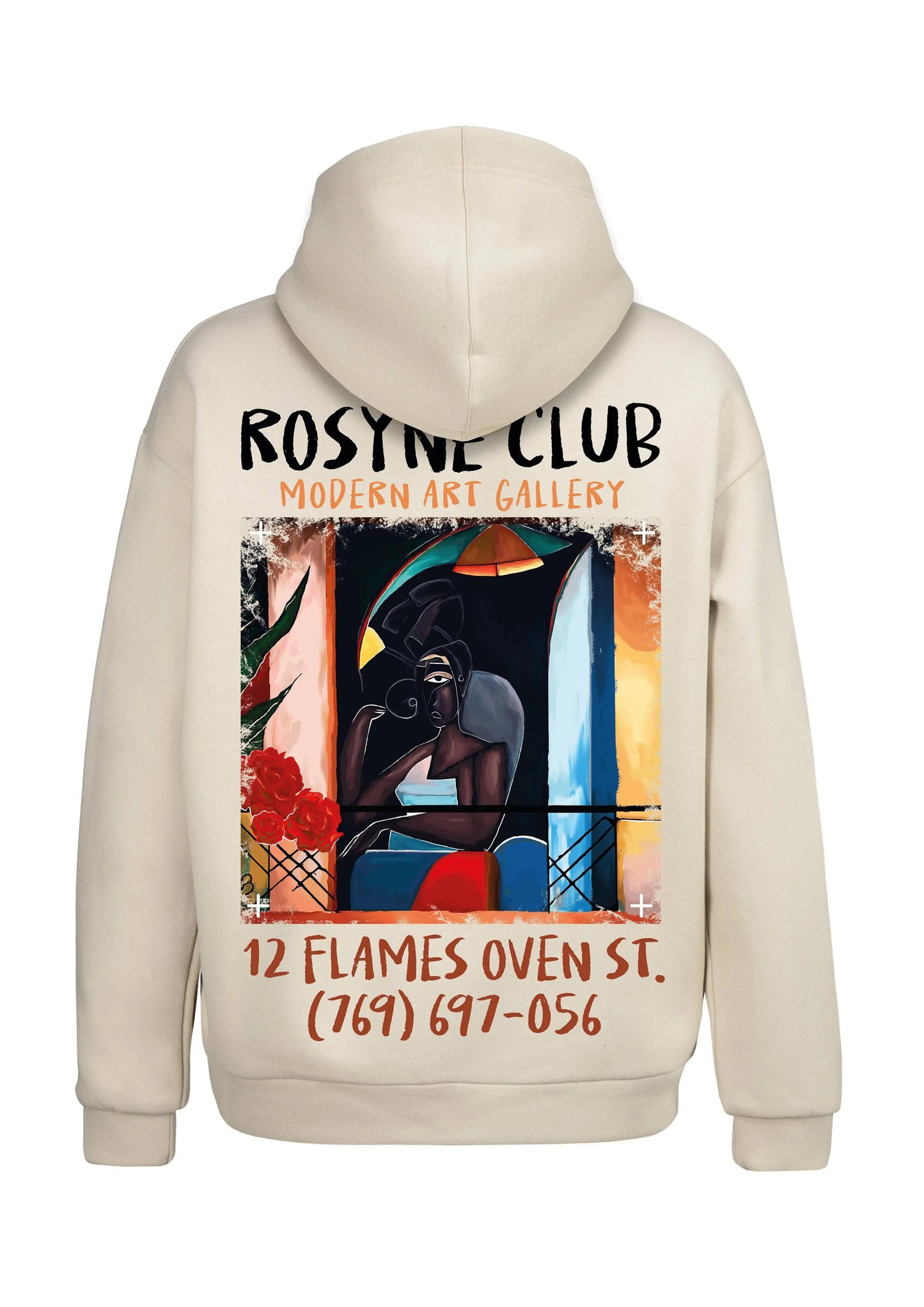 Hoodie Black Picasso Beige