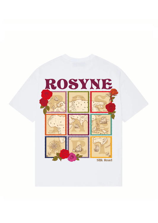 T-shirt Silk Road Map White - Oversize - Rosyne Club