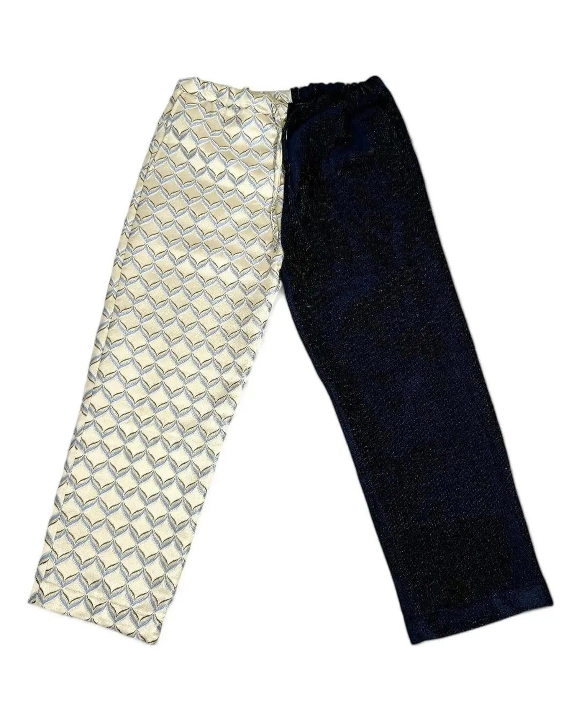 Pantalon Bicolore Mismatch Bleu / Losange rosyneclub