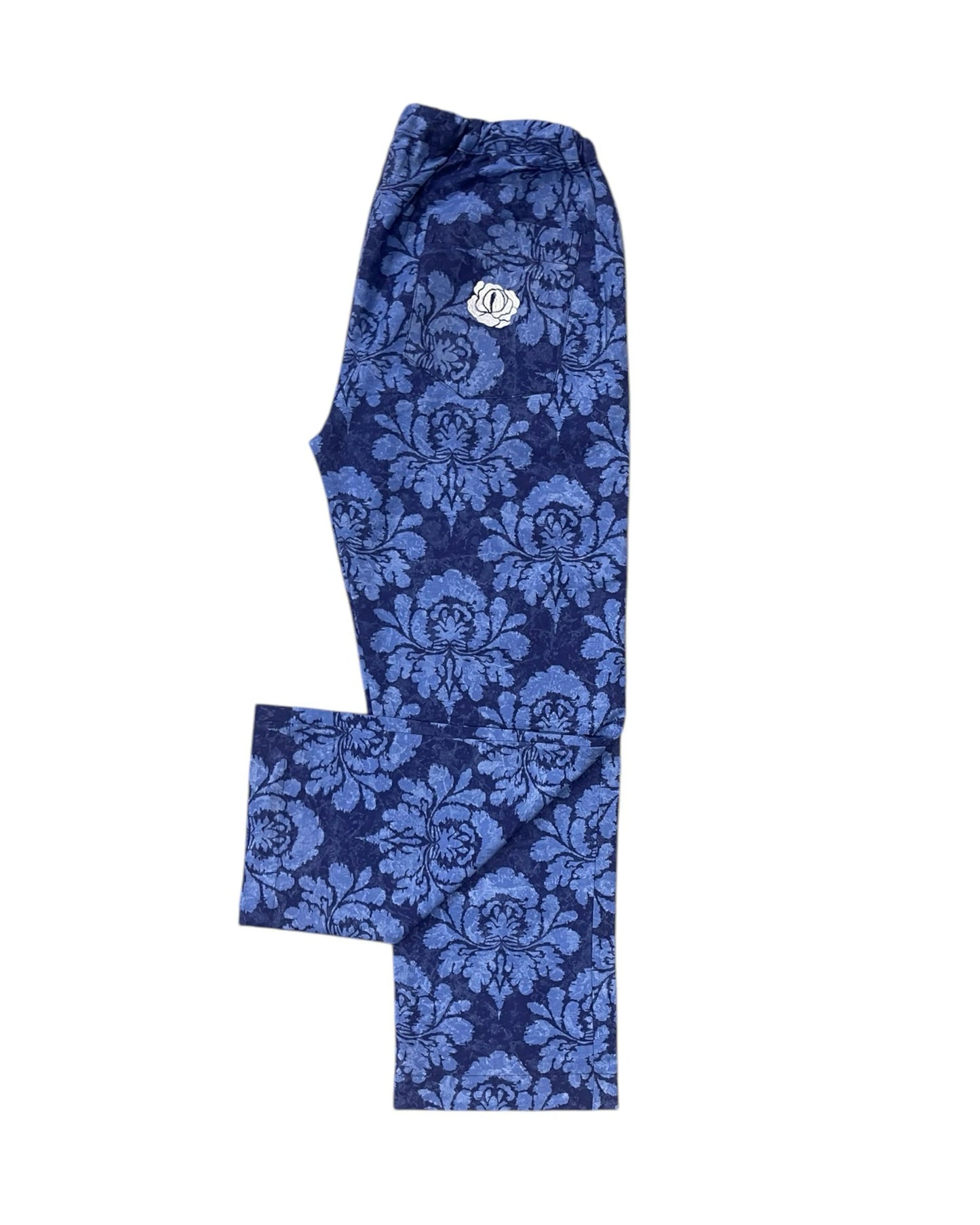 Pantalon Droit Flowers Blue rosyneclub