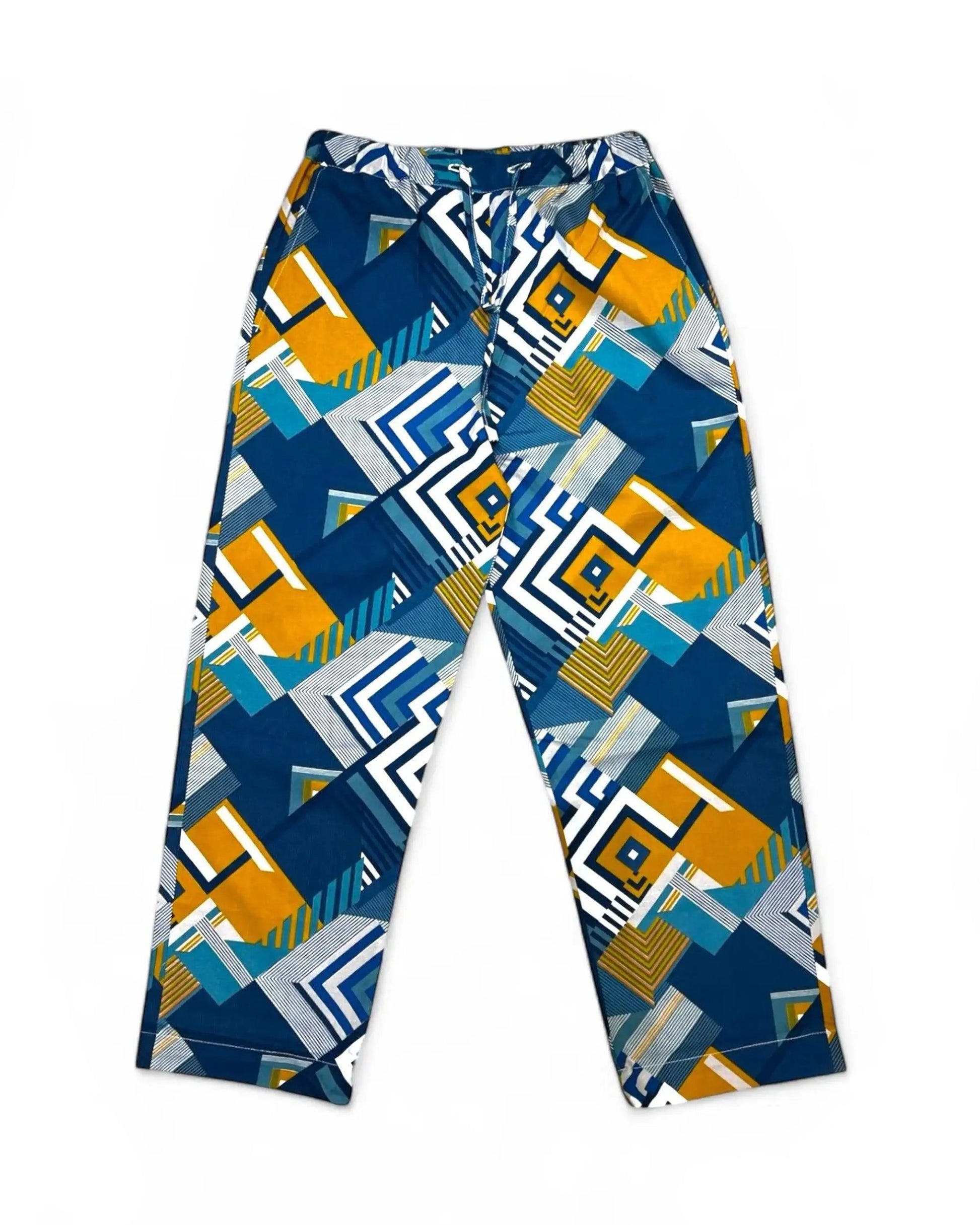 Pantalon Droit Geometric Blue rosyneclub