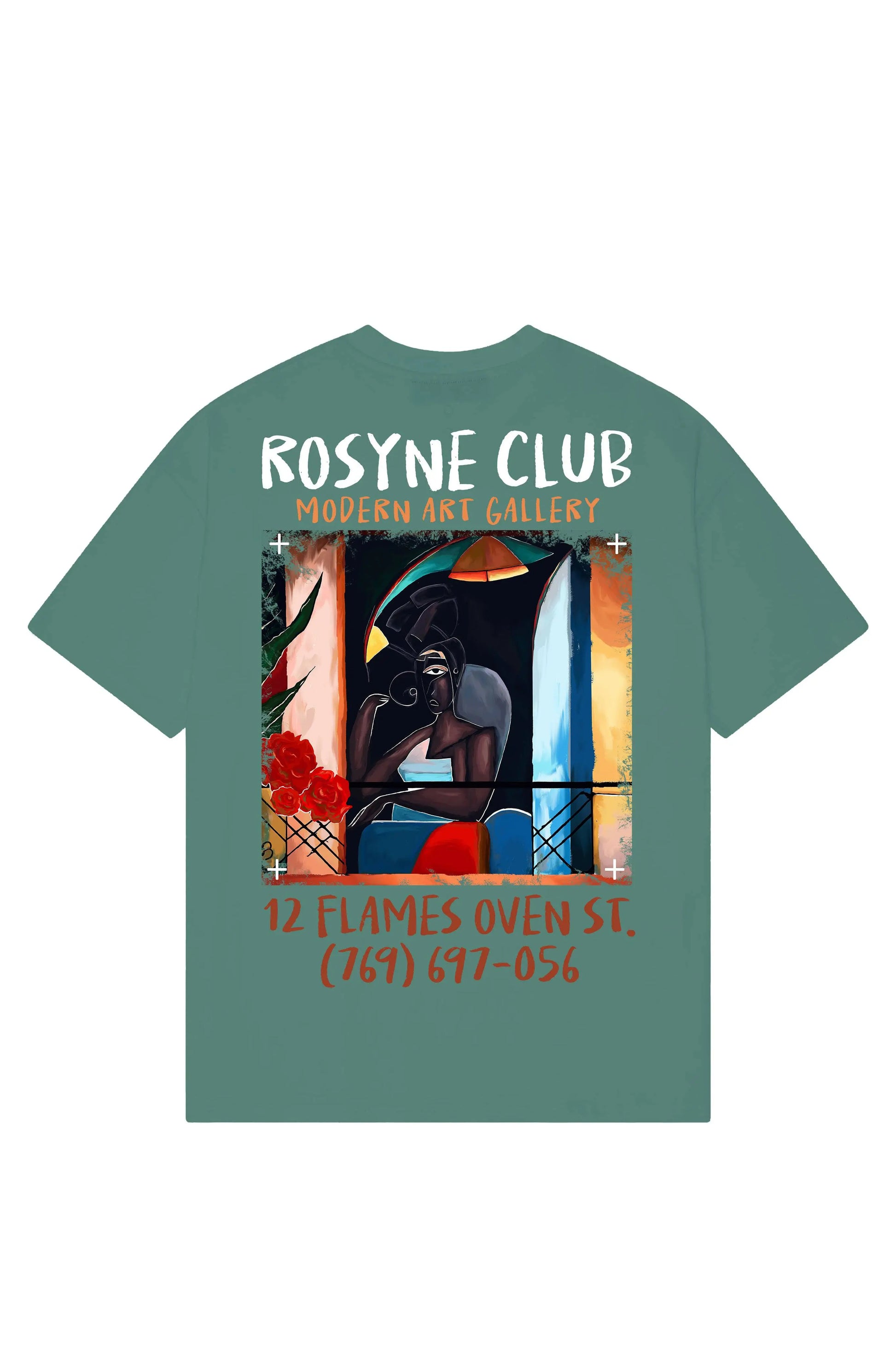 T-shirt Black Picasso Green - Rosyne Club