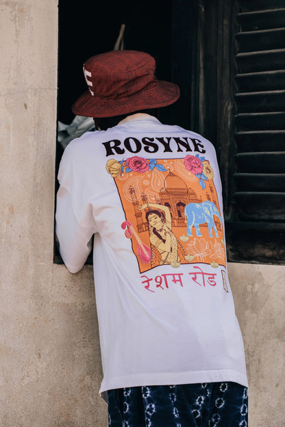 T-shirt India White rosyneclub