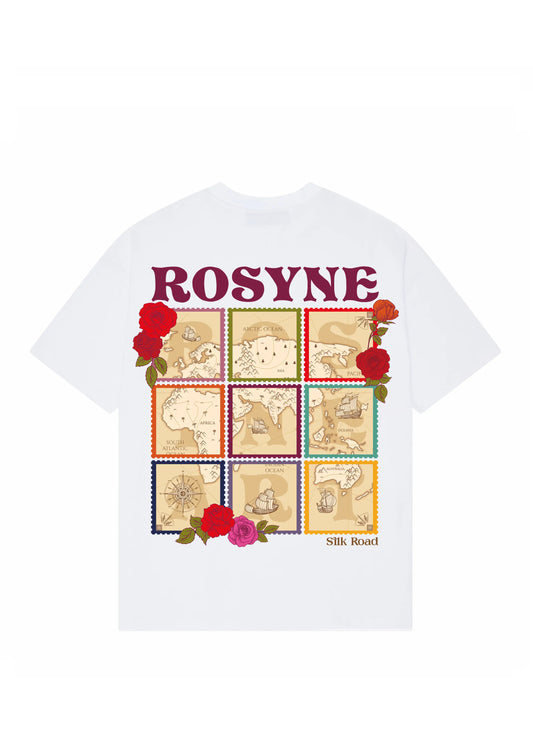 T-shirt Silk Road Map White - Rosyne Club