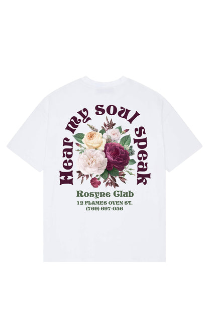 T-shirt Flowers White - Oversize - Rosyne Club