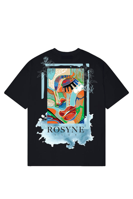 T-shirt Impressionism Black - Oversize - Rosyne Club