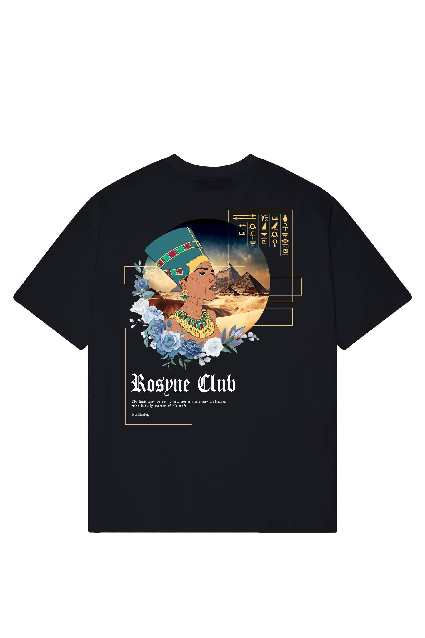 T-shirt Nefertiti Black - Oversize - Rosyne Club